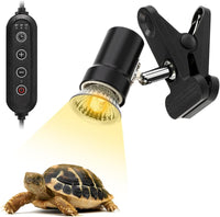 DaToo Reptile Heat Lamp Rotatable Turtle Heating Light with 50W UVA - 50Watt Reptile Heat Lamp(With Timer&Dimmer)