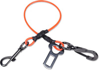VIVAGLORY Dog Seatbelt Tuffbelt Dog Car Harness, XS - 22 Inch / Orange