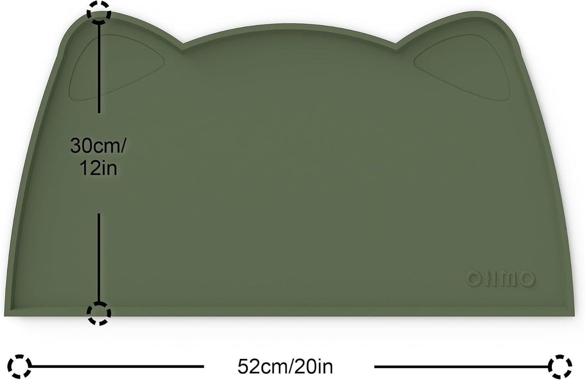 OHMO Cat Food Mat, Silicone Pet Feeding Mat, 18x9.8 - 20"L x 12"W / Camouflage Green - image 2