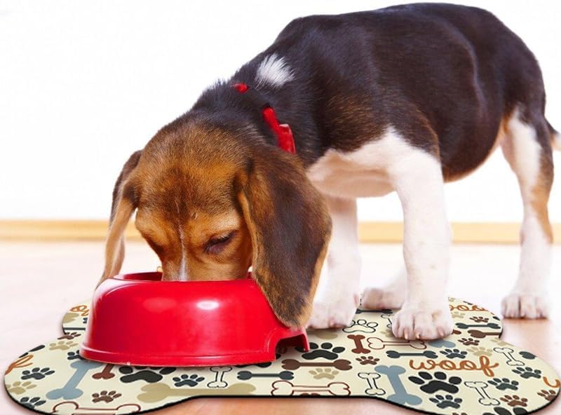 Dog Food Mats for Floors Waterproof - Beige Bone / 23.6"L x 15.7"W - image 3
