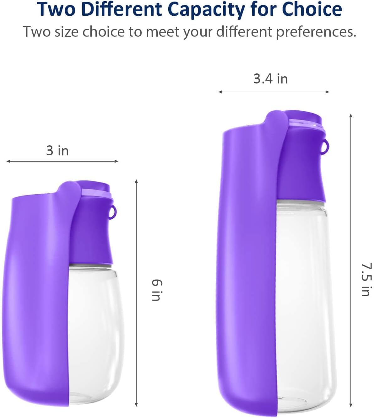 WePet Foldable Portable Dog Water Bottle Puppy Water Dispenser - #7 Light Purple / 12 oz - image 4