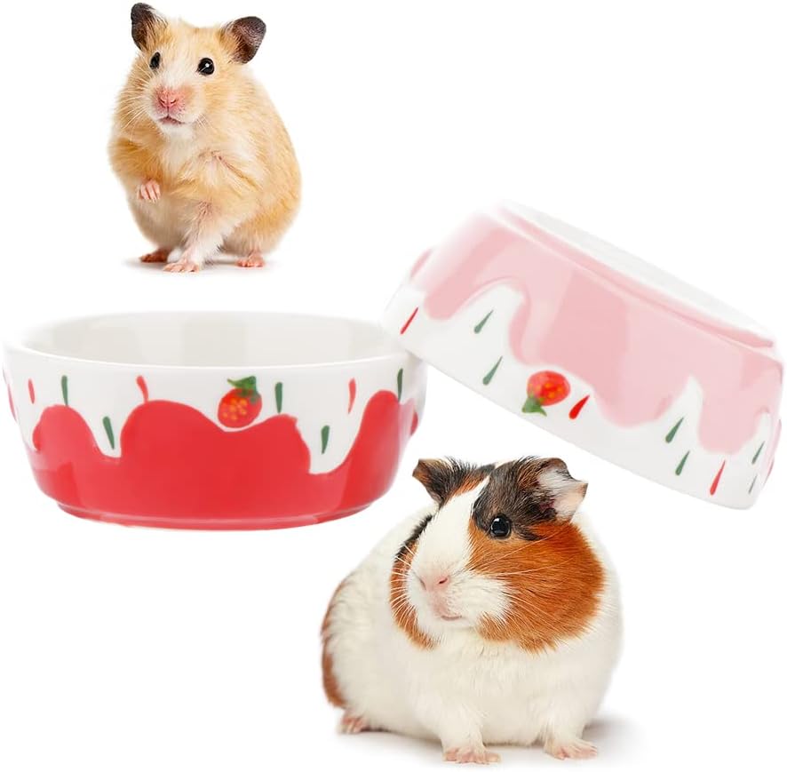 2 Pcs Hamster Ceramic Bowl
