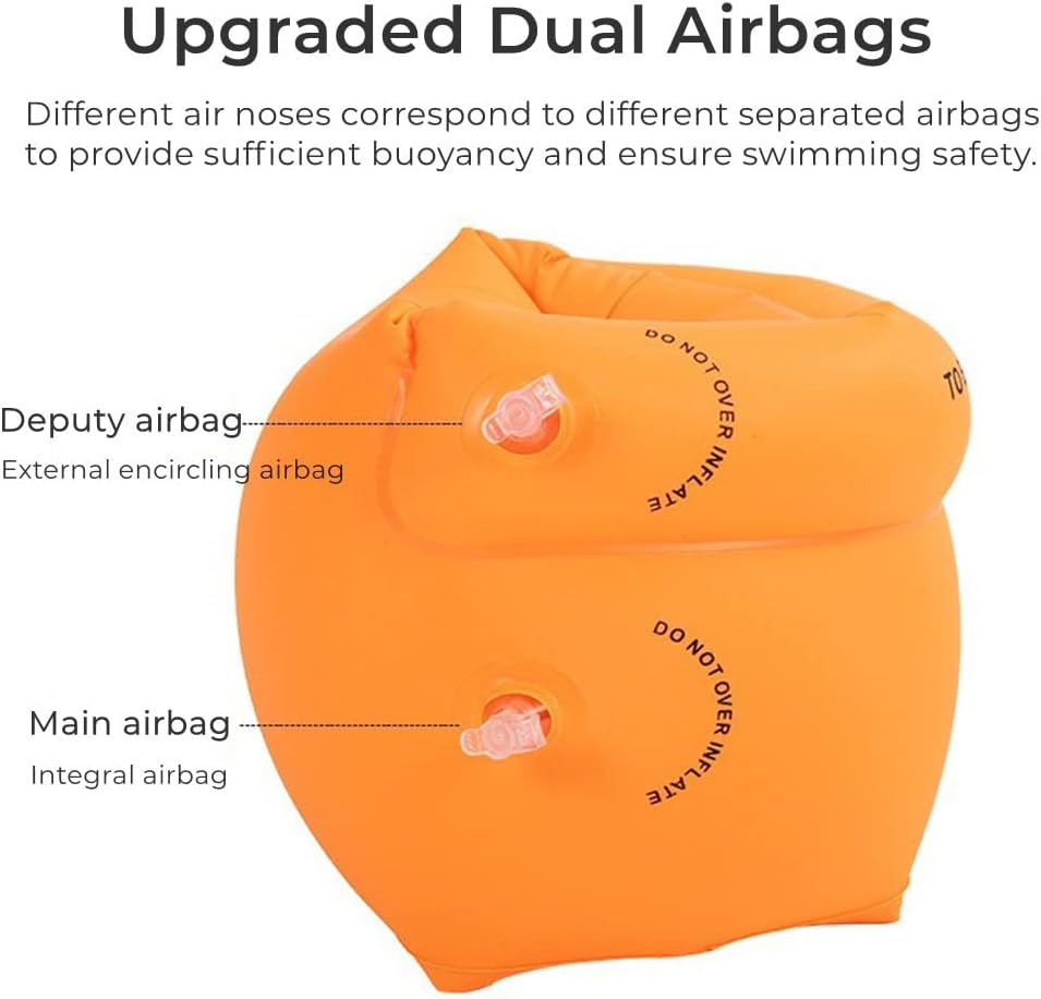 2-4 Pack Arm Floaties for Kids and Adults - 2 Blue+2 Orange - image 2