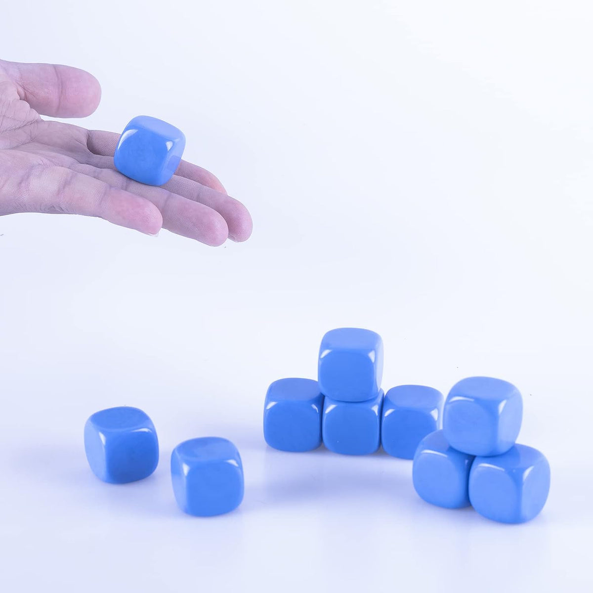 22MM Rounded Blank Six Sided Dice Lianshi Teaching Created Sesources - 10Pcs / Blue - image 2