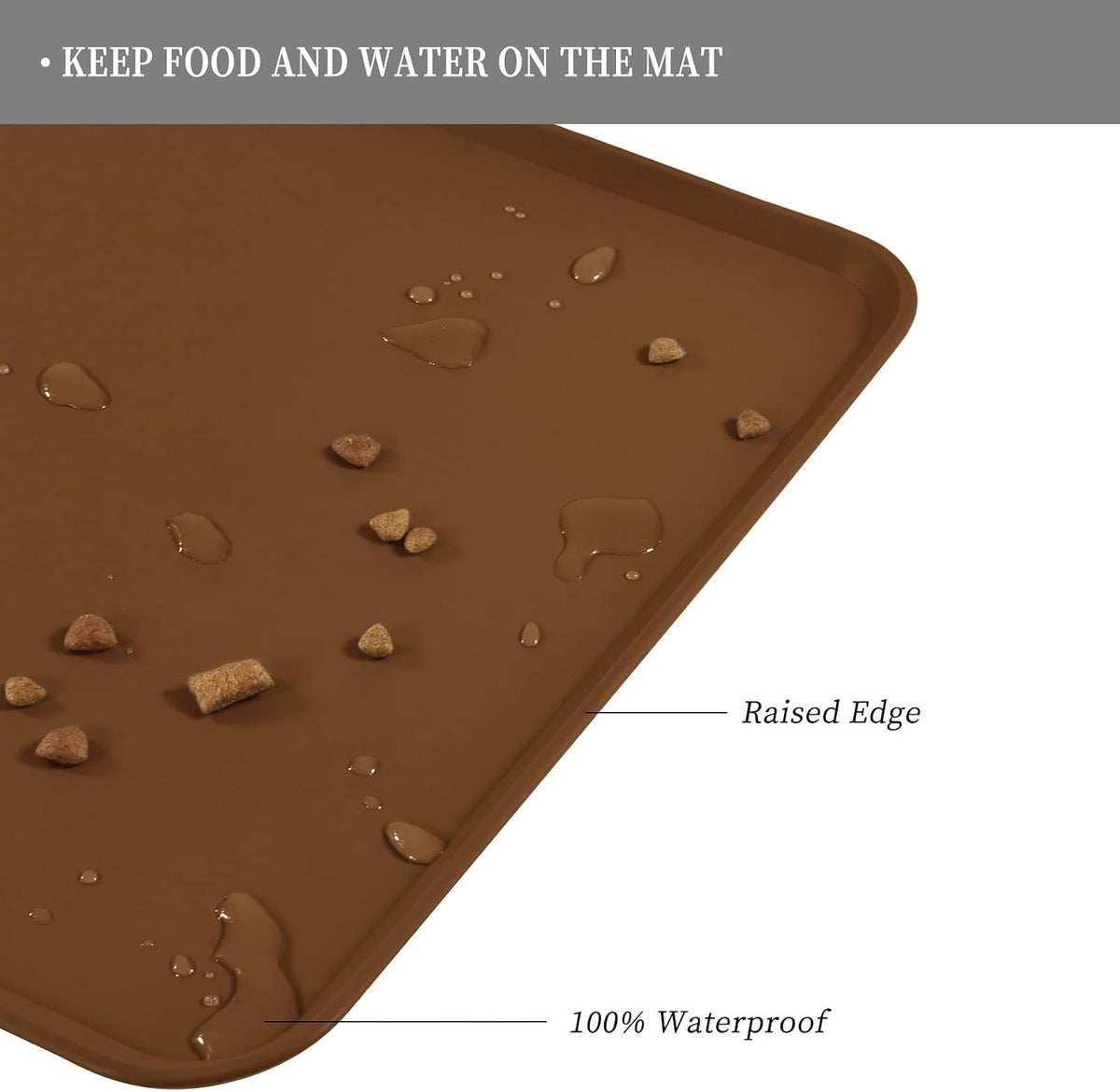 Reopet Silicone Pet Feeding Mat - Brown / 24" x 16" - image 2