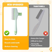 Pet Hair Removal Comb, 2025 New Flea Comb, Multifunctional Grooming Brush for Home Use, Portable Shedding Brush for Pet Owners (Yellow+Green)