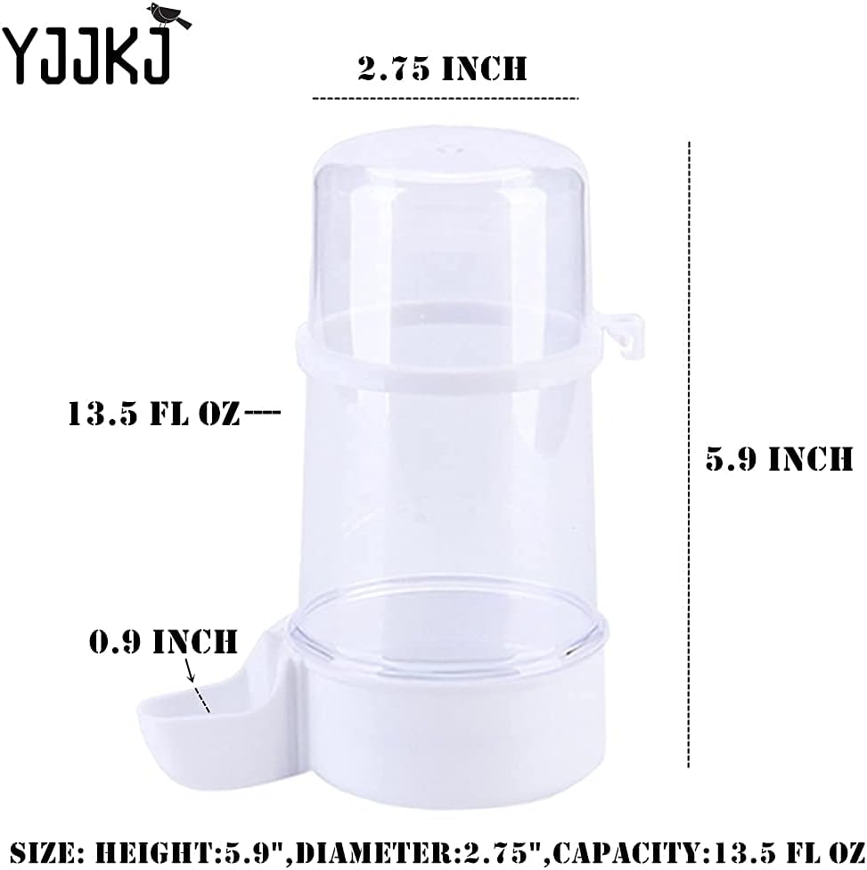 Pet Bird Water Feeder, 13.5 Oz Parrot Water Dispenser, Bird Cage Suspended Automatic Water - 1PCS - image 3