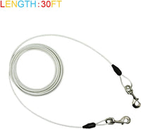 30ft Reflective Tie-Out Cable for Heavy Dogs Up to – Essentials for Dogs - 125lbs30ft / Black & Silver - image 2