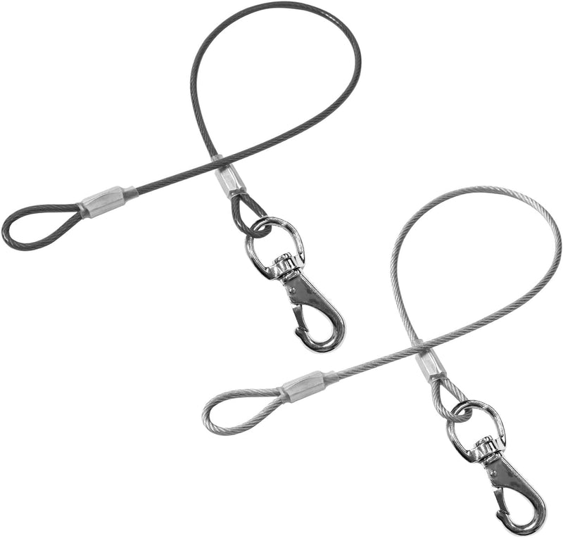 Chew Proof Dog Leash - 2Pack Metal Cable Lead,No Tangle Multiple Dog Leashes for Small and Medium - 20in/50cm / Black+Transparent