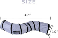 iCAGY Cat Tunnel Toys for Indoor Cats Kittens Rabbits - 47" (Shape S) / Dark Grey - image 4