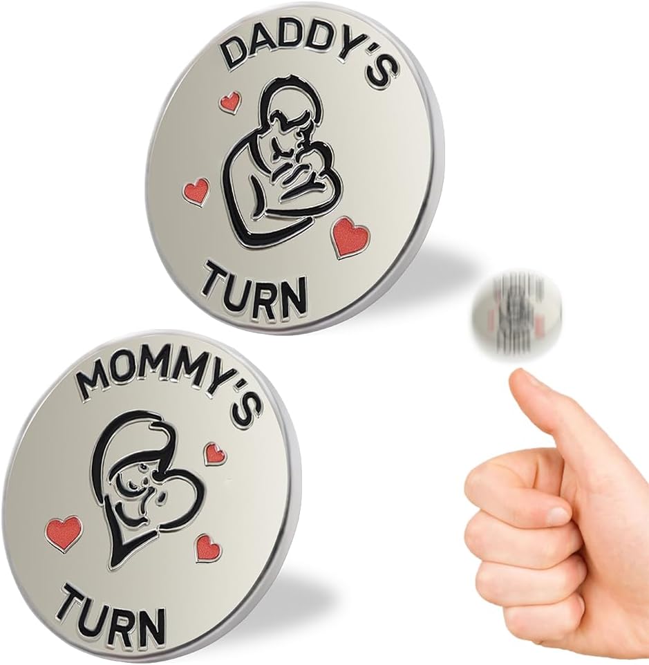 Vichona new parent decision coin reading Mommy's Turn and Daddy's Turn - view 5