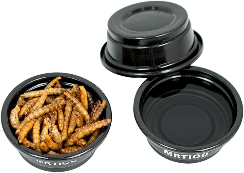 Lizard Crested Gecko Food Water Feeding Cups - 100 Cups Black - image 3