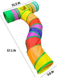 Cat Tunnel with Play Ball, Interactive Peek-a-Boo Cat Toys Cat Tube Toy, Colorful TS-Tunnel