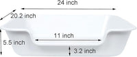 1 Pack of Extra Large Cat Litter Box (ABS Material), Low Entry Senior Litter Pen for Geriatric Kitty Big Cats, Jumbo Pet Safe Litter Boxes Tray for Indoor Pets Potty (White, 24" L x 20" W)