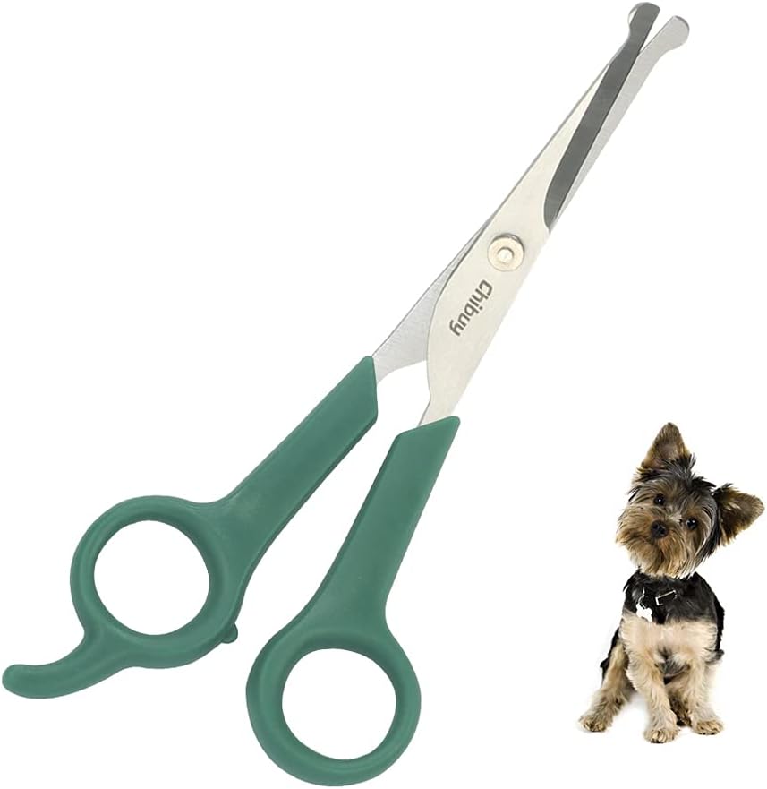 Chibuy Professional Pet Grooming Scissors with Round Tip Stainless - 4. Green