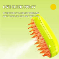 3-in-1 Rechargeable Pet Hair Brush: Massager, Steamy Comb & Self-Cleaning Mist Spray for Cats & Dogs