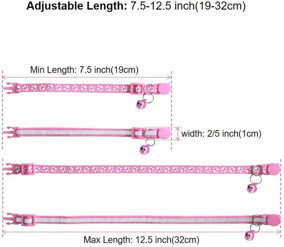 2 Pack Breakaway Cat Collars with Bells - Pink - image 2
