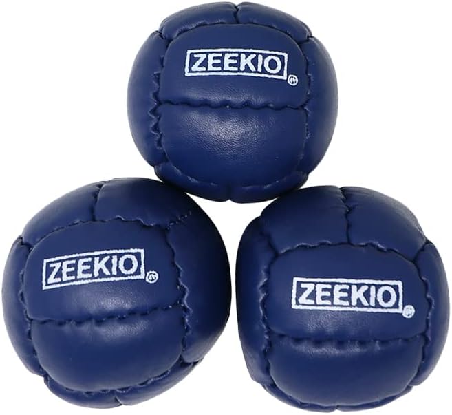 Zeekio Galaxy 12 panel leather juggling balls, pack of 3 in dark blue - view 31
