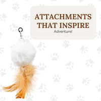 Interactive Cat Toys for Indoor Cats 2 in 1 Cat Wand Toys Solid Round Base Toys for Bored Indoor Adult Cats Self Play Feather Toy Bird Feather