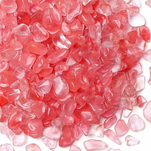 Fluorite Aquarium Gravel Rocks Natural Tumbled Healing Crystal Chips - Cherry Quartz / 1 Pound