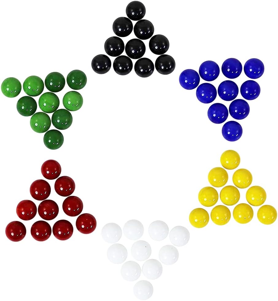 Mega Game Replacment Marbles 14mm -Solid Glass-60 Pieces