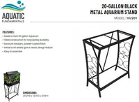 Contemporary 20 Gallon Metal Aquarium Stand in Black