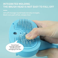 Cat Dog Grooming Brush 5-in-1 Pet Grooming Spray Brush Comb for Massaging and Cleaning Shedding Pet Hair, 1-Touch Release Button for Long/Short Hair Pets (Pink)