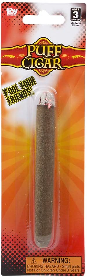 Rhode Island Novelty 4.5 Inch Puff Cigar, One per Order – Fun for Kids & Family