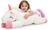 32inch Cute Giant Pink Unicorn Plush, Jumbo Soft Body Pillow Pet - White / 40 inch