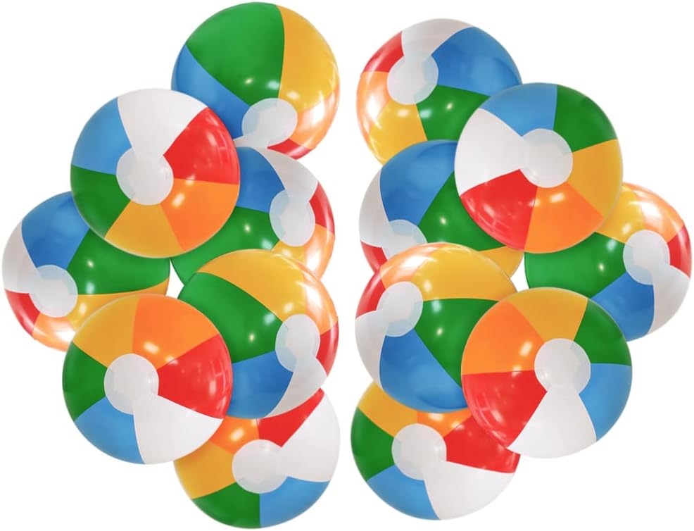 12'' Beach Ball for Kids: 14 Pack Beach Balls Bulk Inflatable Pool