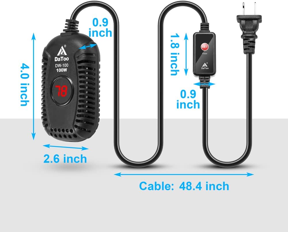 DaToo Small Aquarium Heater 50W Mini Fish Tank Heater 50 Watt - 100W - image 2