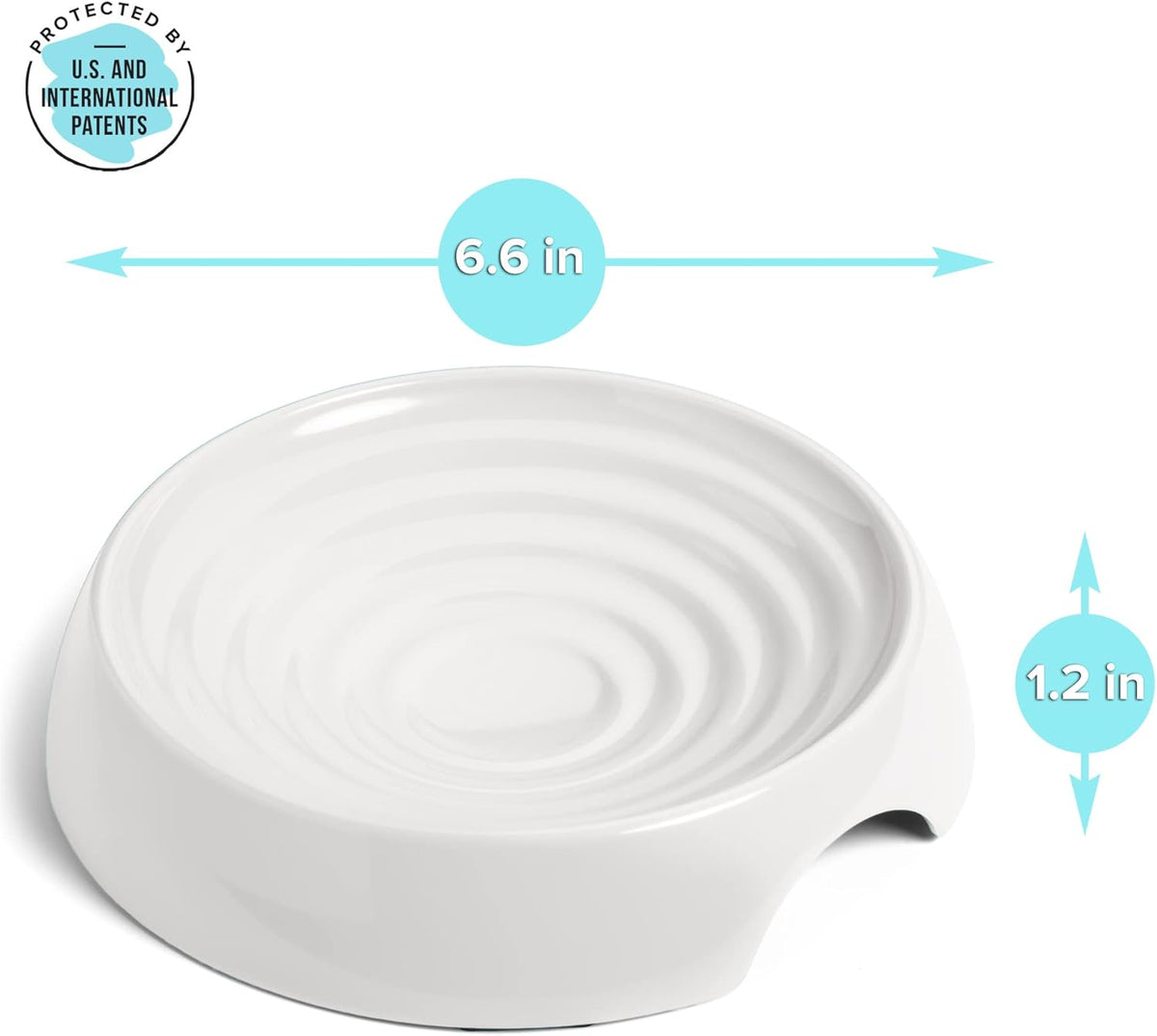 CatGuru whisker friendly shallow cat bowl, 6.6 inch with non-slip base - view 3
