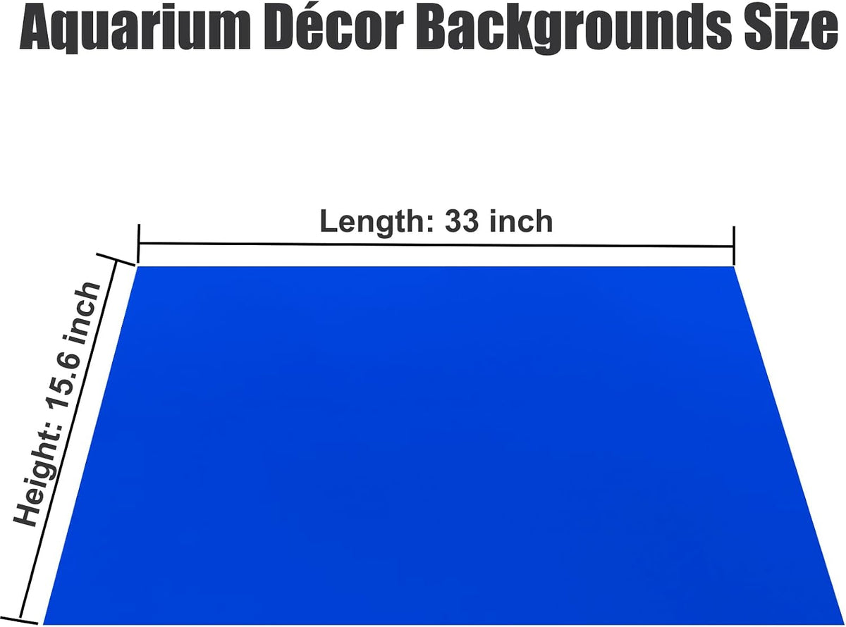 XCNO Aquarium Background for Fish Tank Wallpaper Black Blue Poster - Black Blue / 15.6" H x 33" L - image 2