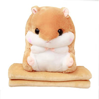 YunNasi Plush Hamster Stuffed Animal Toys Hamster Throw Pillow - Light Brown