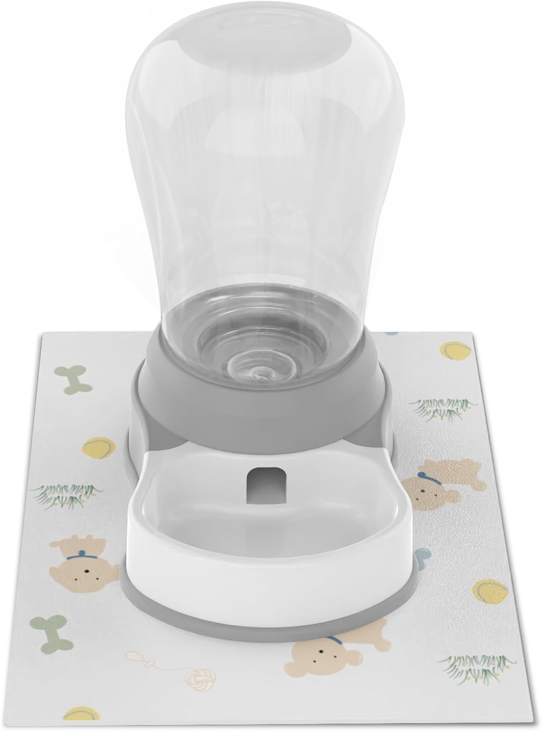 1.6 Gallon Automatic Gravity Dog Water Dispenser, BPA-Free, Grey – Essentials for Dogs - Premiun 1.6 Gal+Non-Slip Mat
