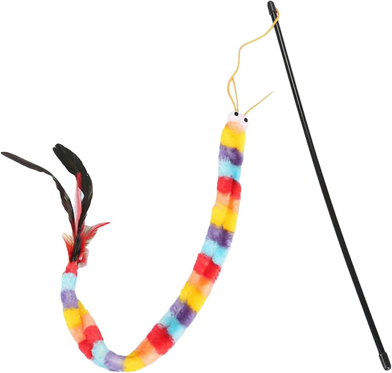 QWINEE Cat Wand Toys, Cat Interactive Toy - One Size / Deep Multicolor