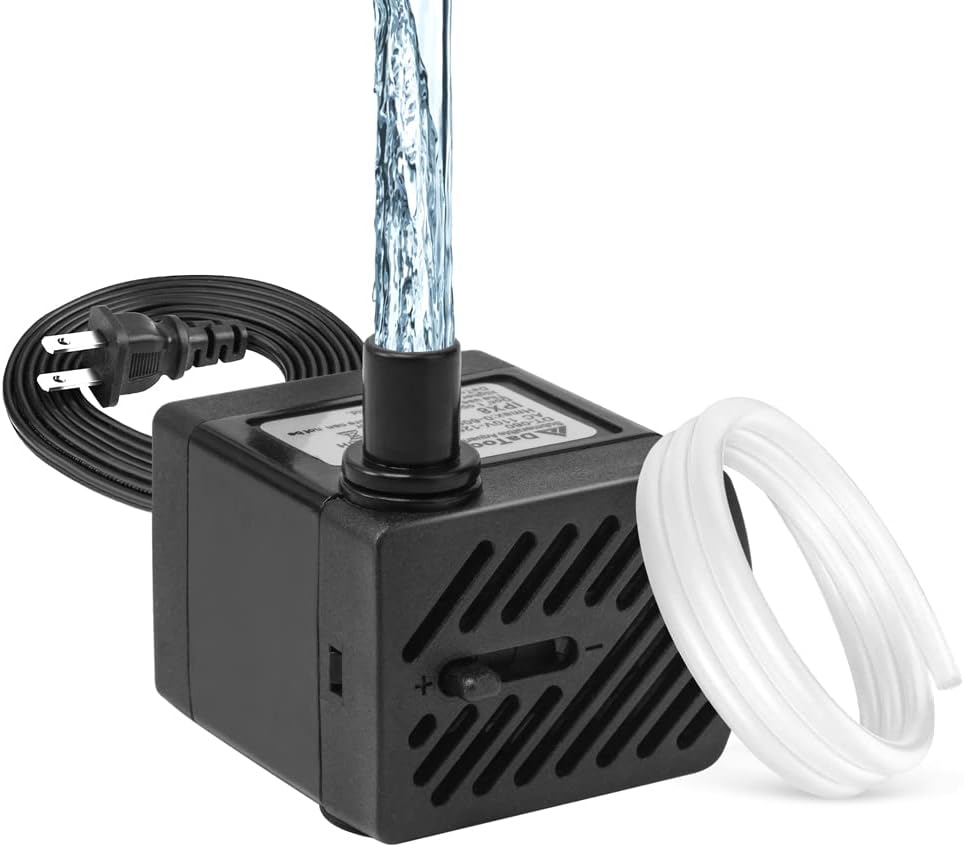 DaToo 50GPH 3W Small Submersible Water Pump Mini Fountain Pump Ultra - 3W 50GPH (With 3.3ft Free Tubing)