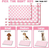 Dog Food Mats for Floors Waterproof - Plaid Pink / 32"L x 24"W - image 4