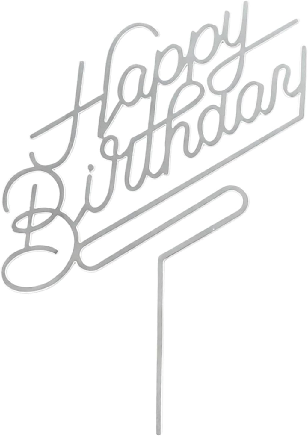 Black acrylic Happy Birthday cake topper on a frosted birthday cake - view 7