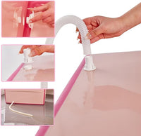 Portable Dog Bathtub for Large Dogs - 48.4Gal Foldable Pet Wash Station with Drain Plug, Insulated & Non-Slip Design for Indoor/Outdoor Bathing, Grooming, Camping（Pink）