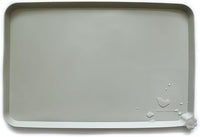 Hoki Found Large Silicone Non Slip Pet Food Mats - Bowl Placemats for Dog Cat - Waterproof - Cream Green
