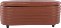 Kmax Storage Bench PU Leather Entryway Bench Upholstered Ottoman Bench for Bedroom Living Room Hallway, Brown