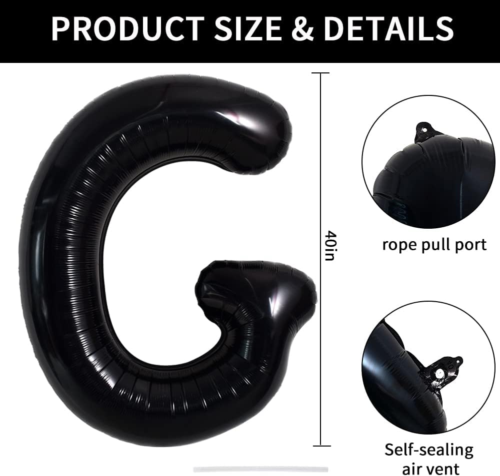 TONIFUL 40 inch black foil letter O balloon - view 17