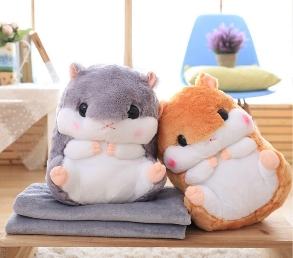YunNasi Plush Hamster Stuffed Animal Toys Hamster Throw Pillow - Blue - image 3