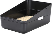 Open Cat Litter Box:Odor Reducing Anti Splash Design – Daily Care for Cats - Black Small