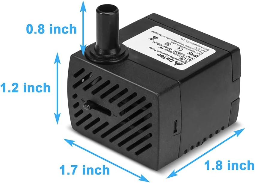 DaToo 50GPH 3W Small Submersible Water Pump Mini Fountain Pump Ultra - 5W 95GPH (With 3.3ft Free Tubing) - image 2