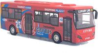 Ailejia yellow diecast city bus toy with pull back motor, lights and music - view 3