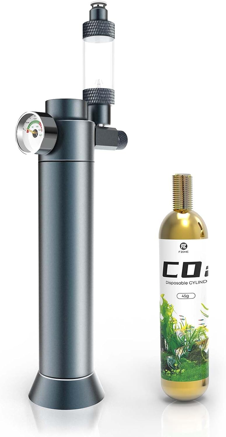 FZONE Desktop Aquarium CO2 System, 5/8" & 3/8" Compatible - 45g