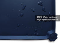 Hoki Found Large Waterproof Silicone Pet Food Mats Tray - Non Slip Pet Bowl Mats Placemat - Dog Pet Cat Feeding Mat - Dog Cat Food Mats -Pet Water Mats for Floors - French Navy