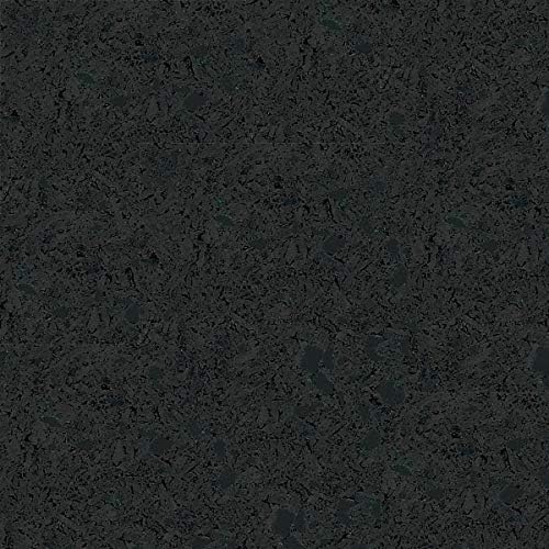 American Floor Mats 1/4in (7mm) Thick Solid Black 4' x 25' Heavy Duty Rubber Rolls, Protective Exercise Mats, Home Gym Rubber Flooring